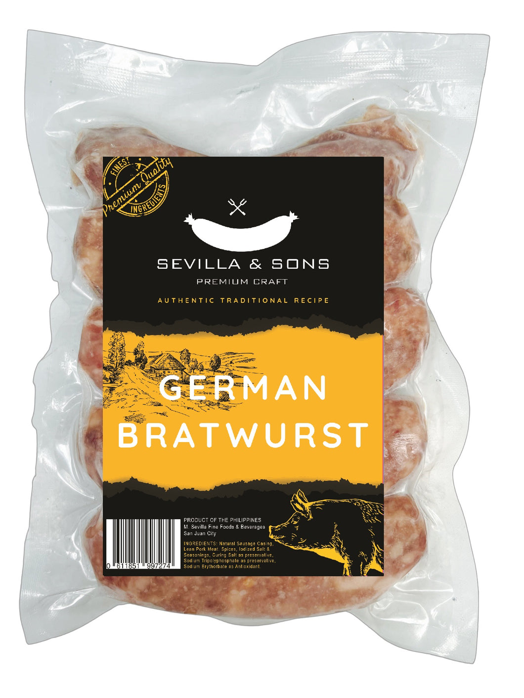 Fresh German Nürnberg Bratwürste